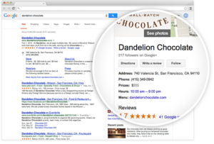 example of a Google My Business listing advertising to local customers